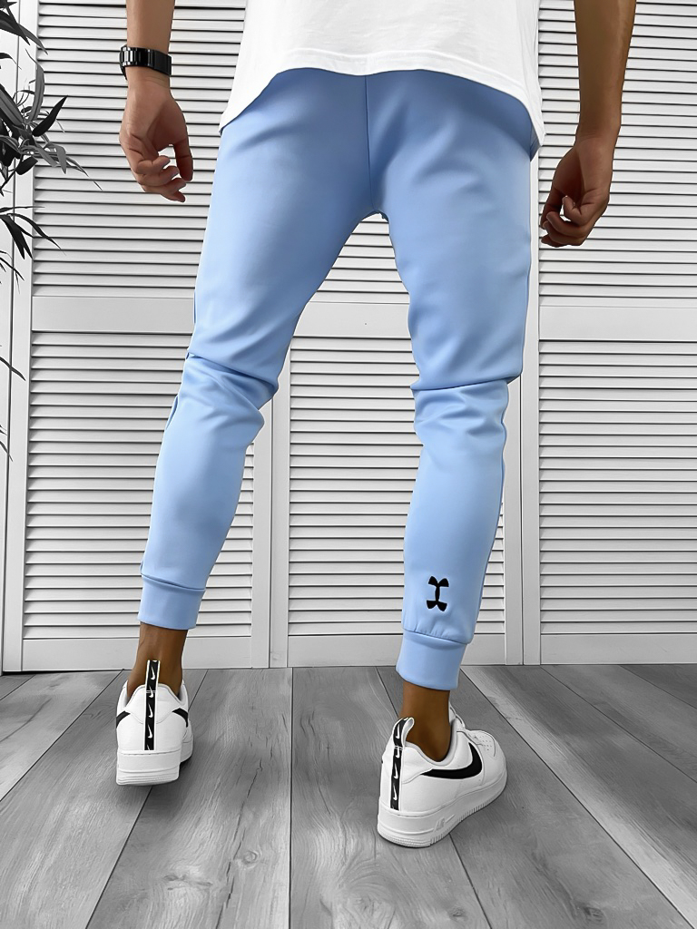 Pantaloni de trening bleu silon conici 12379 K1-3