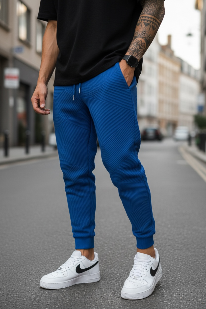 Pantaloni de trening cargo bleumarin conici K041 N4-4