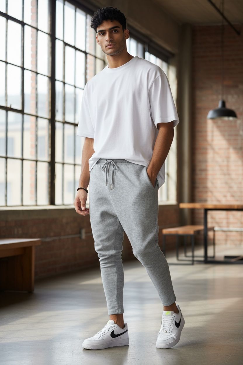 Pantaloni de trening cargo gri conici k543 D7-1