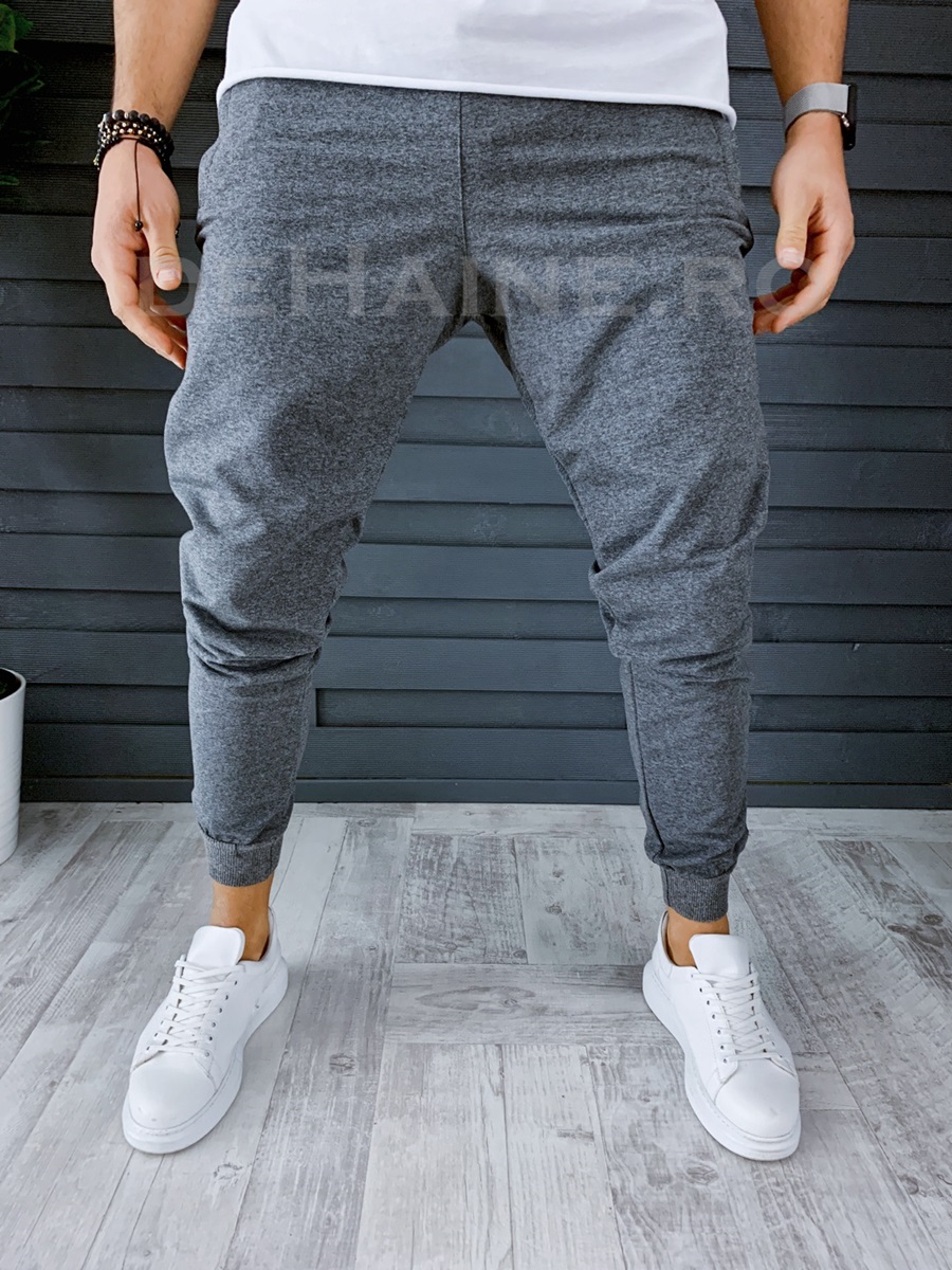 Pantaloni de trening conici gri A9009 P20-2.1