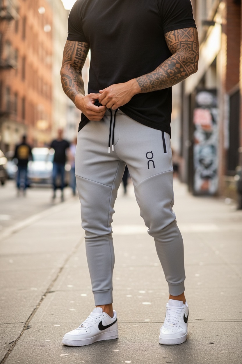 Pantaloni de trening gri conici 12260 12-6