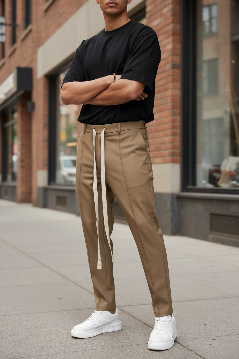 Pantaloni de trening maro conici 2654 33-2