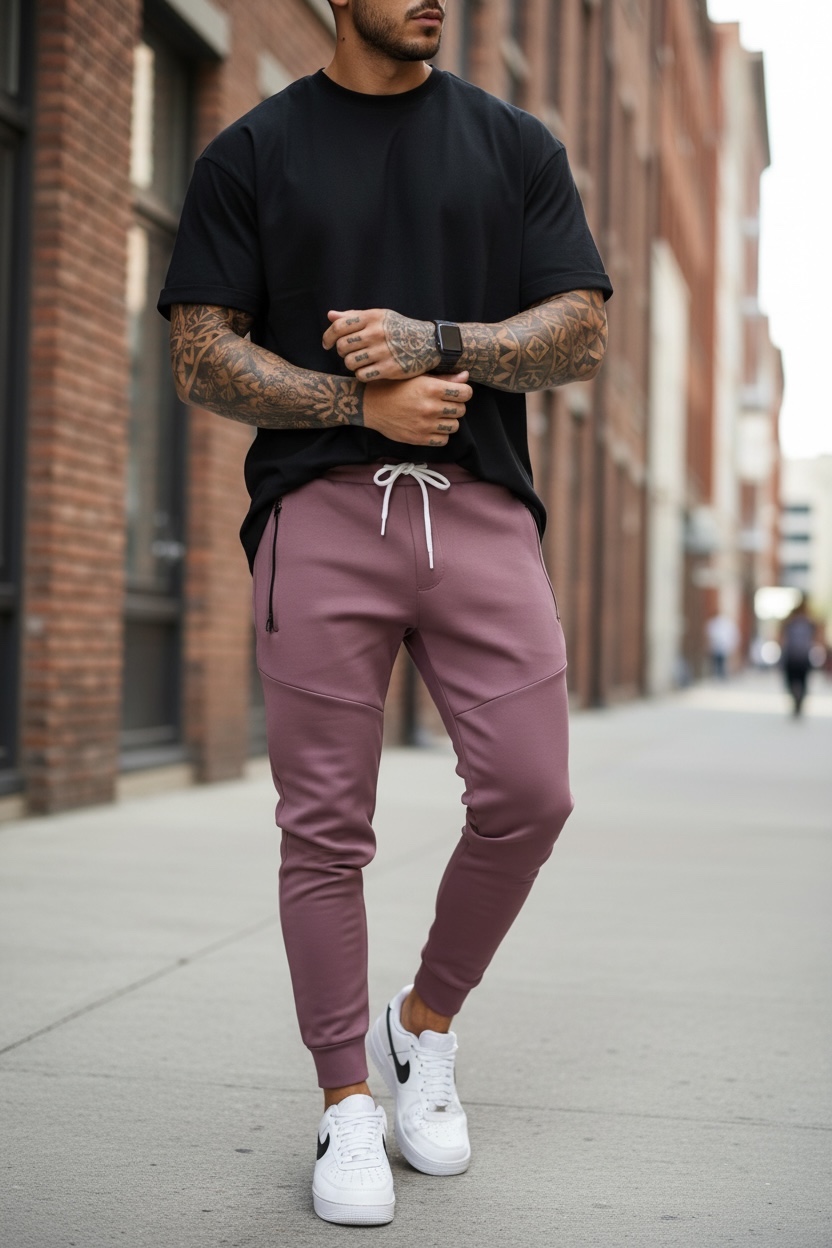 Pantaloni de trening maro silon conici 12379 K3
