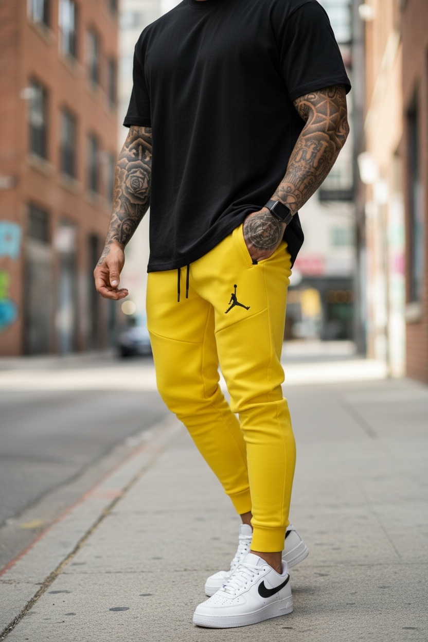 Pantaloni de trening mustar conici silon 12361 90-2.3