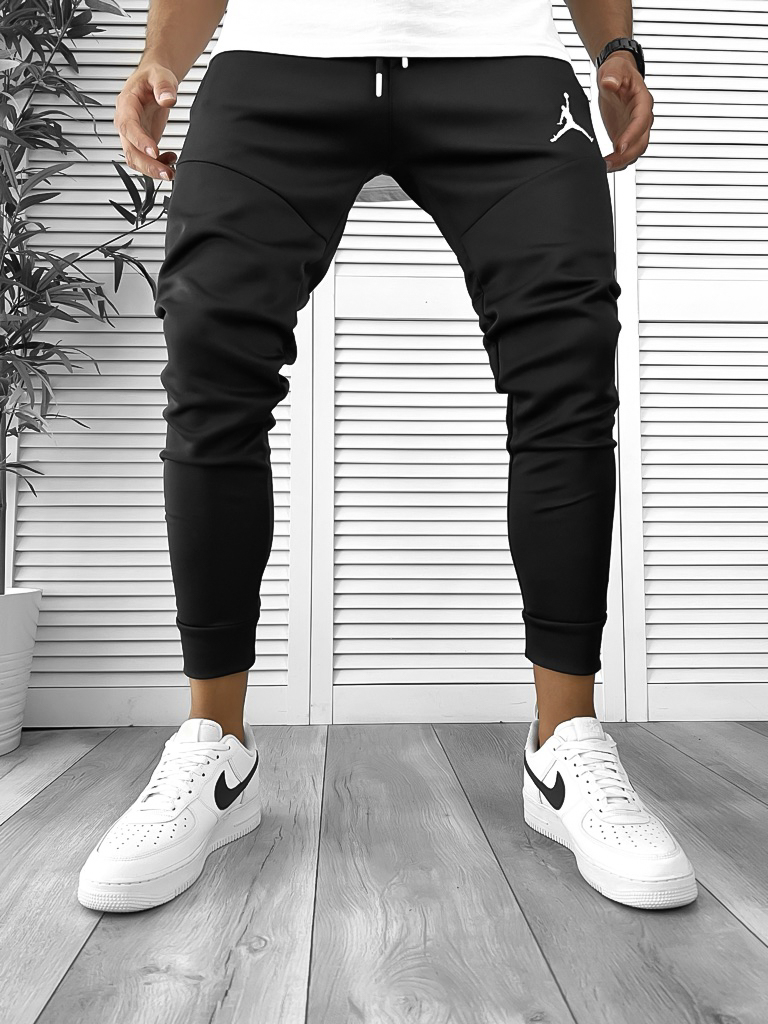 Pantaloni de trening negri conici 12361 14-3