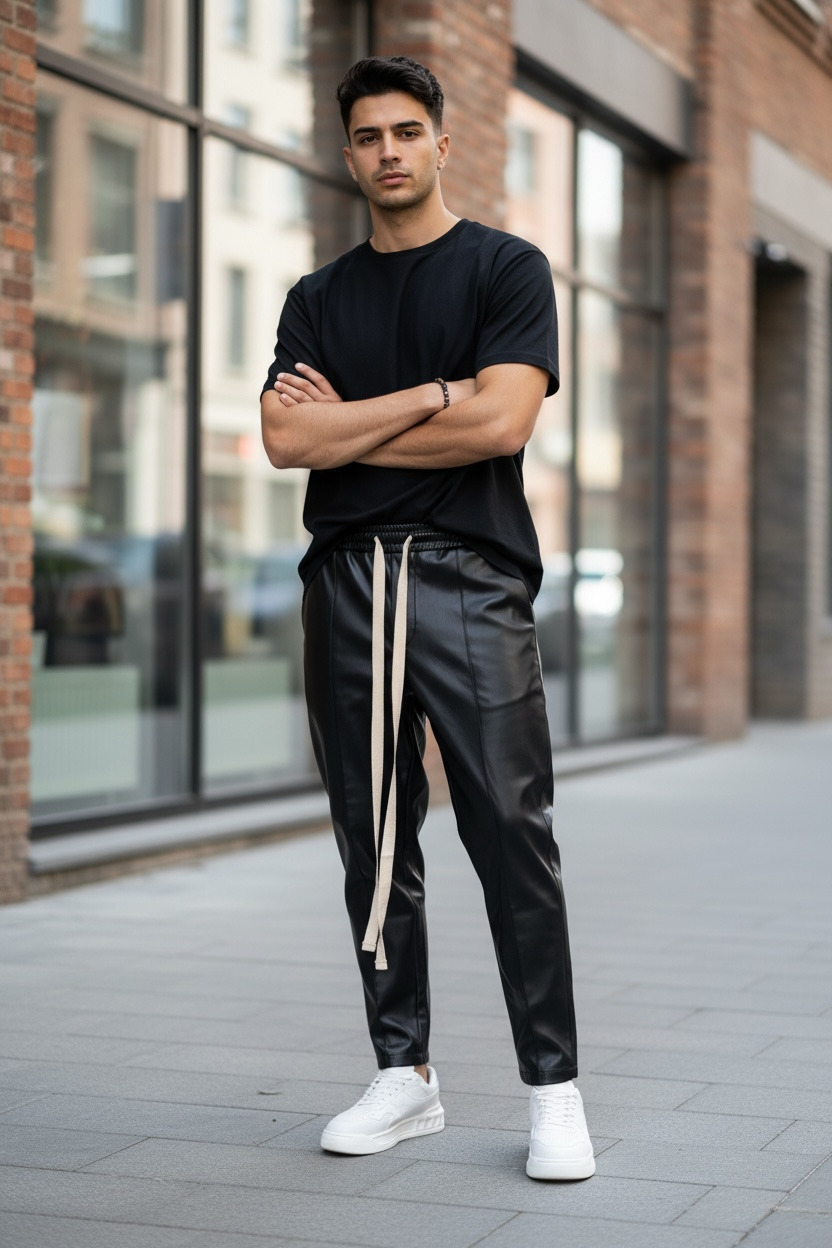 Pantaloni de trening negri conici 2648 34-1