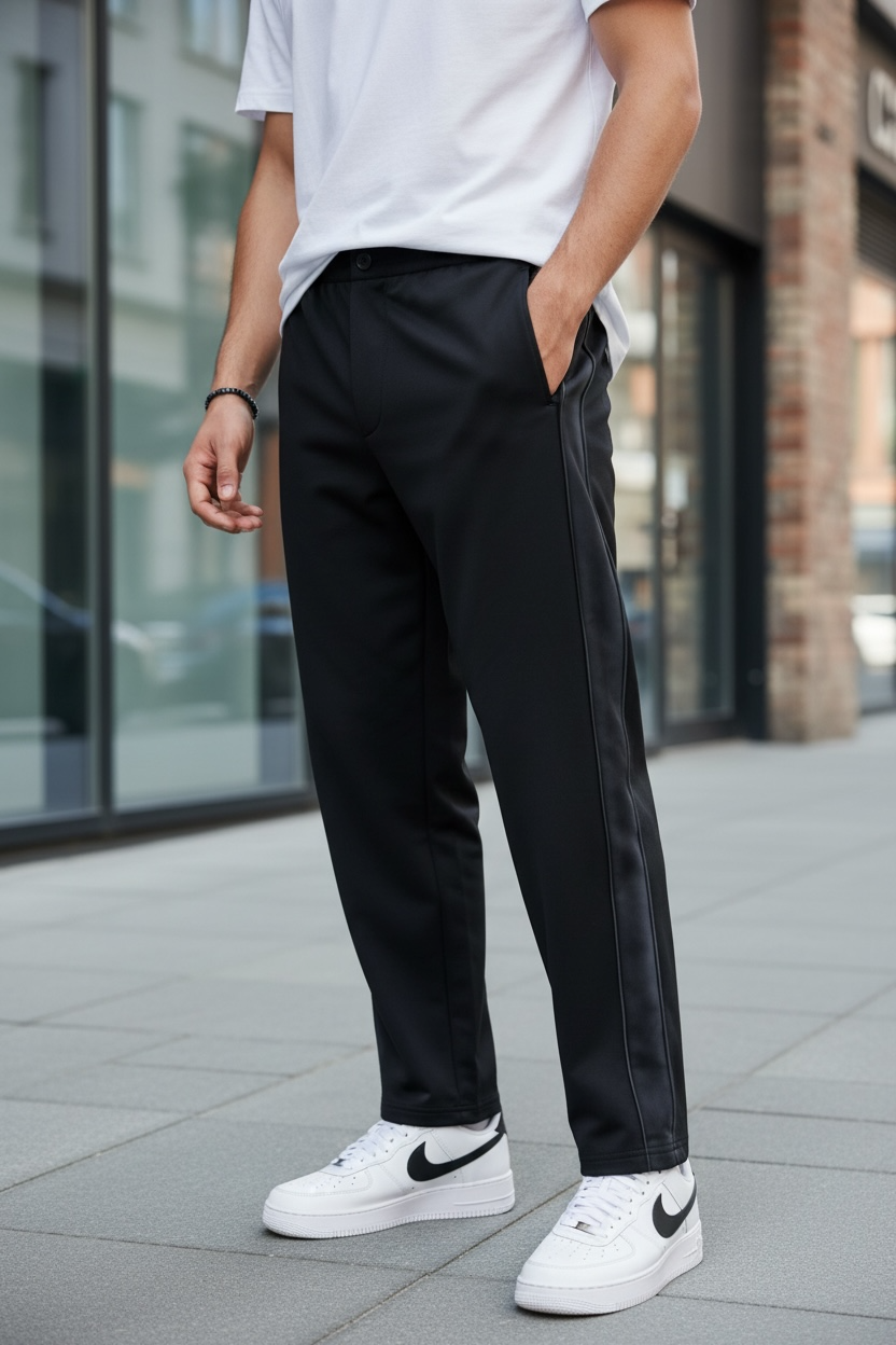 Pantaloni de trening negri conici GG26 22A-3.3
