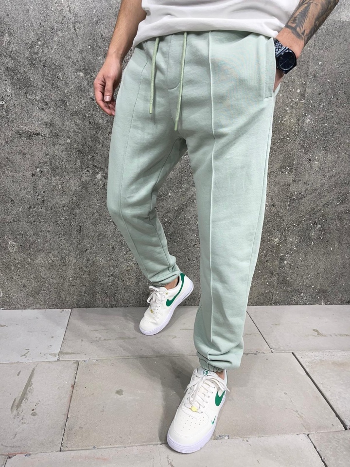 PANTALONI JOGGER FIT ALMOND-GREEN BGAS1150(AJ6269) (MĂRIME: M)