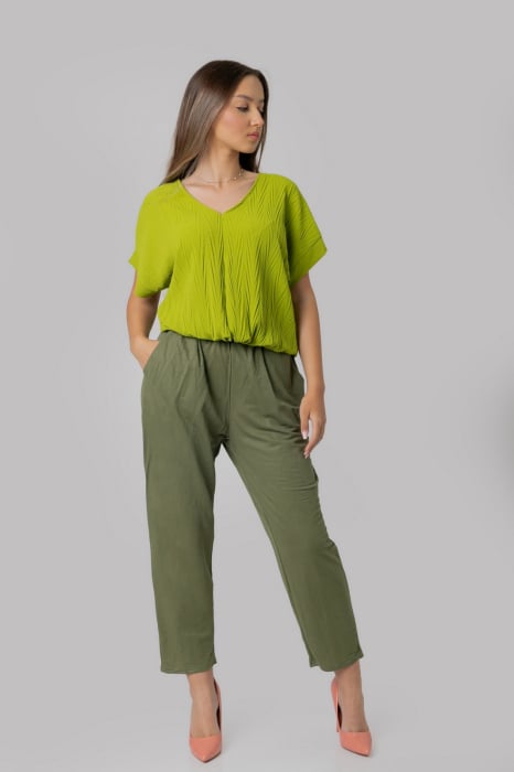 Pantaloni kaki casual cu buzunare