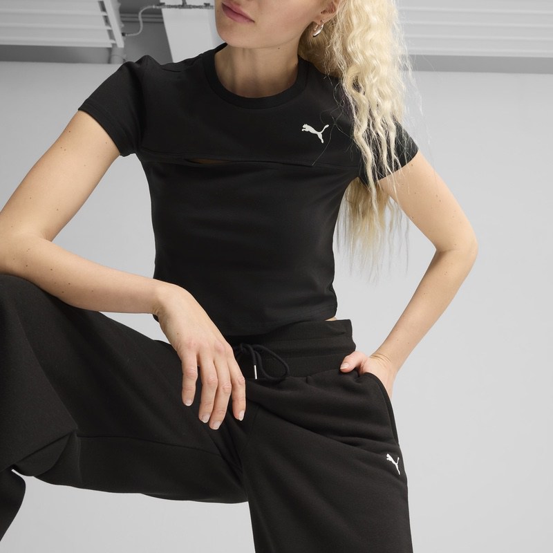Pantaloni Puma WARDROBE ESS Relaxed Wide Leg Sweatpants TR - poza 3