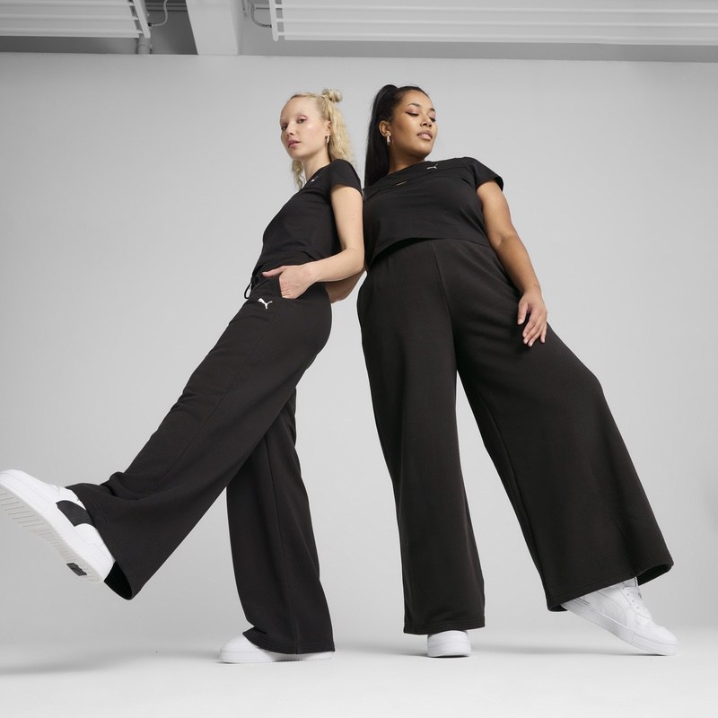 Pantaloni Puma WARDROBE ESS Relaxed Wide Leg Sweatpants TR - poza 4