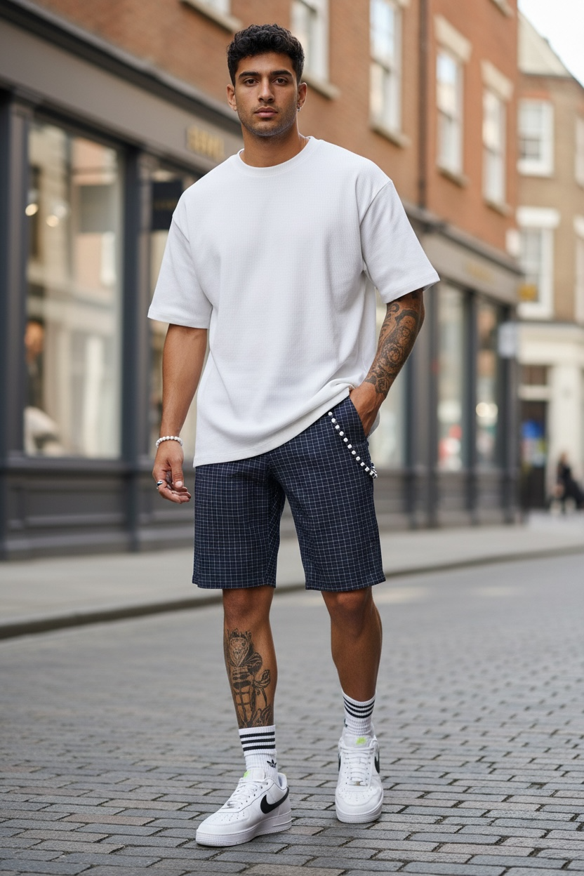 Pantaloni scurti casual bleumain 13180 D6-2.1