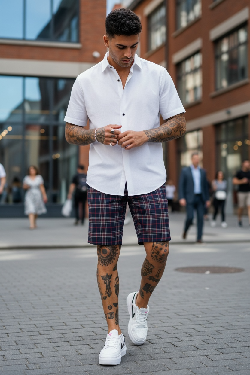 Pantaloni scurti casual cu imprimeu 13112 D4-3.3
