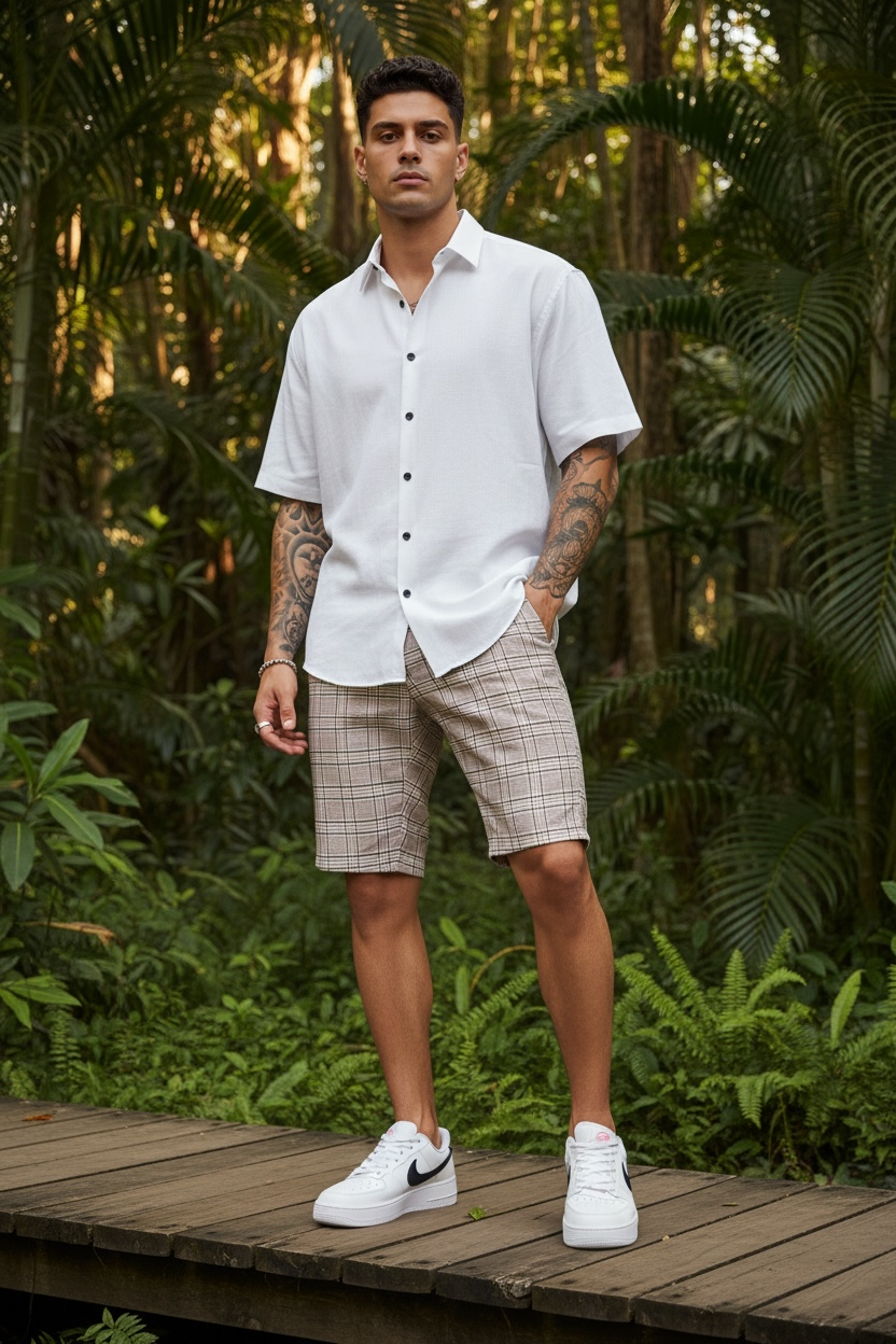 Pantaloni scurti casual cu imprimeu 13116 D4-3.3