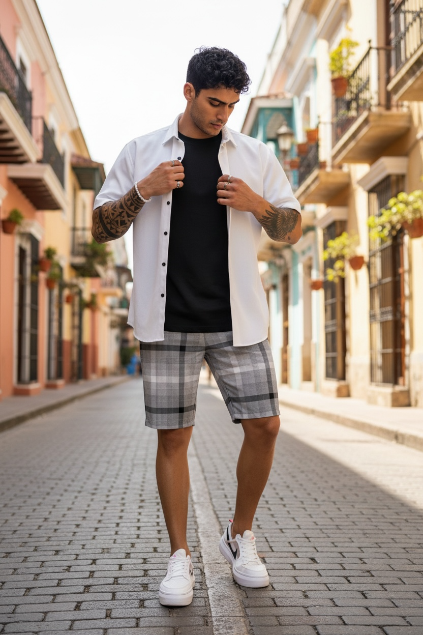 Pantaloni scurti casual cu imprimeu 13117 14-4.3