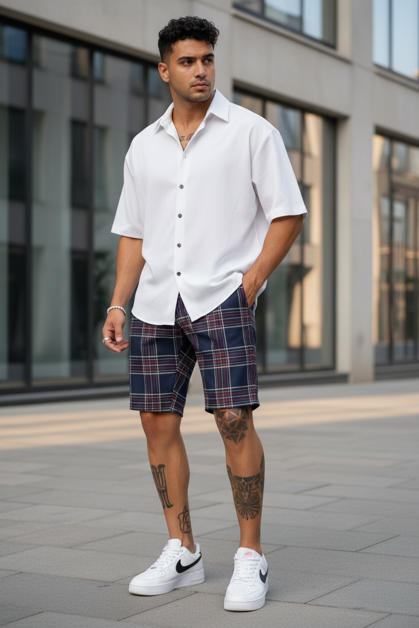 Pantaloni scurti casual cu imprimeu 13122 D4-3.3