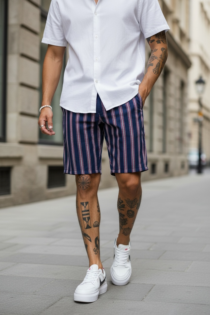 Pantaloni scurti casual cu imprimeu 13126 D4-3.2