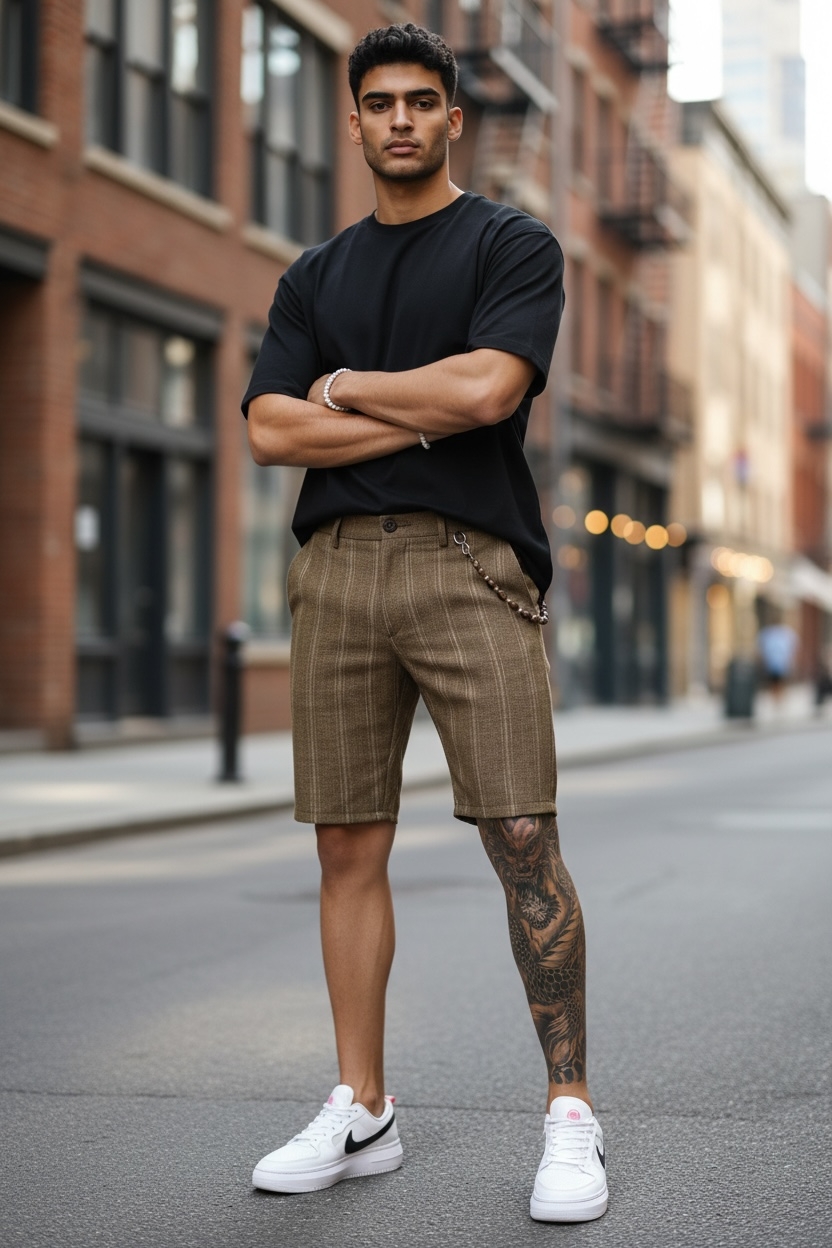 Pantaloni scurti casual cu imprimeu 13128 D12-1