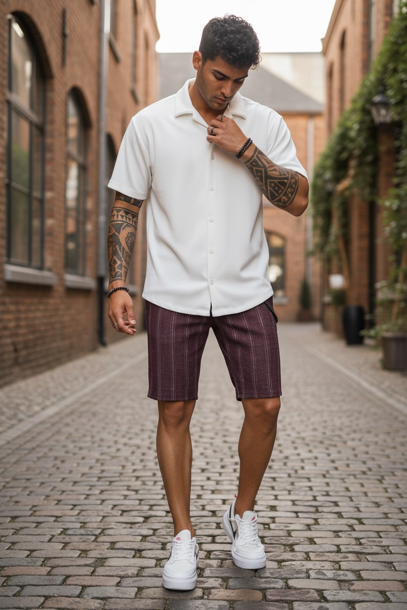 Pantaloni scurti casual cu imprimeu 13158