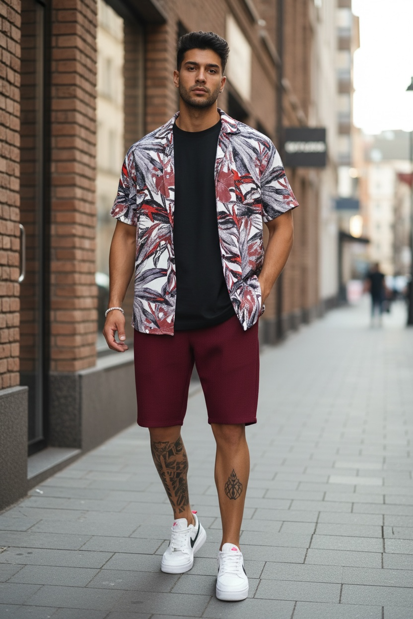 Pantaloni scurti casual grena 13057 D3-2.2