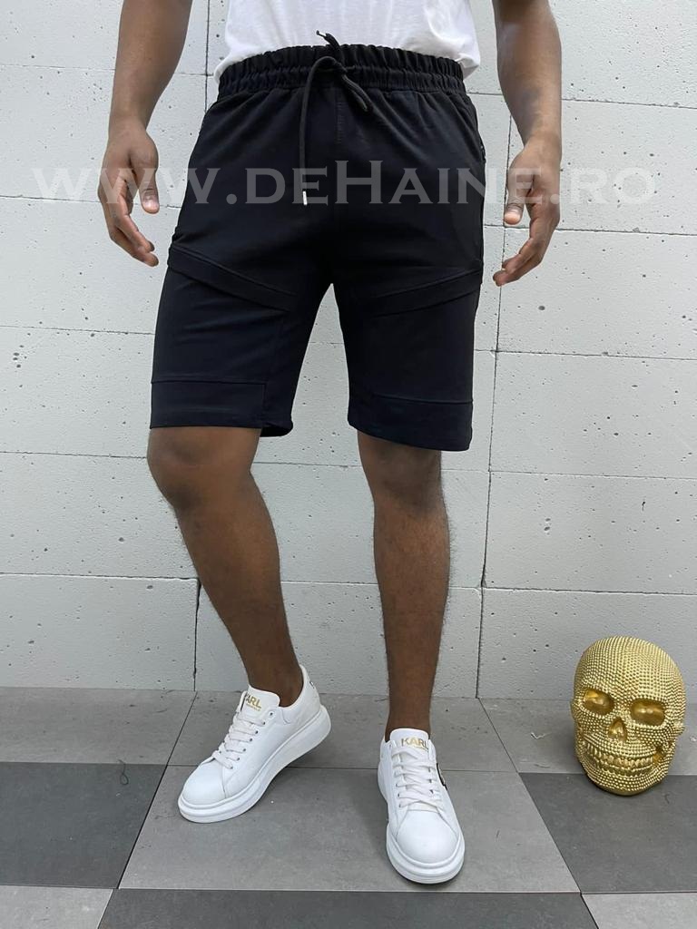 Pantaloni scurti de trening negri B3938 O2-1.1