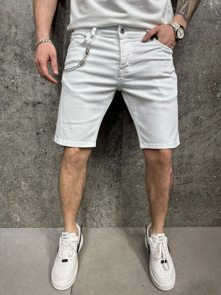 PANTALONI SCURTI MVP CLASIC WHITE PSAS173(8259/K100) (MĂRIME: 38)