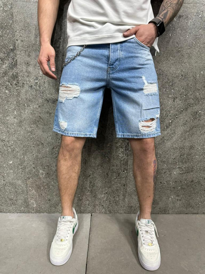 PANTALONI SCURTI MVP RUPTI BLUE PSAS176(8492) (MĂRIME: 31)