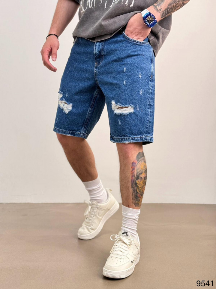 PANTALONI SCURTI RUPTI DARK-BLUE PSAS201(9541/T8208) (MĂRIME: 33)