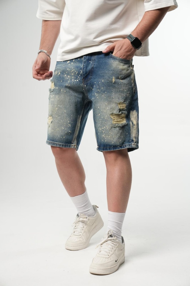 PANTALONI SCURTI RUPTI SPLASH BLUE PSAS212(9639) (MĂRIME: 30)