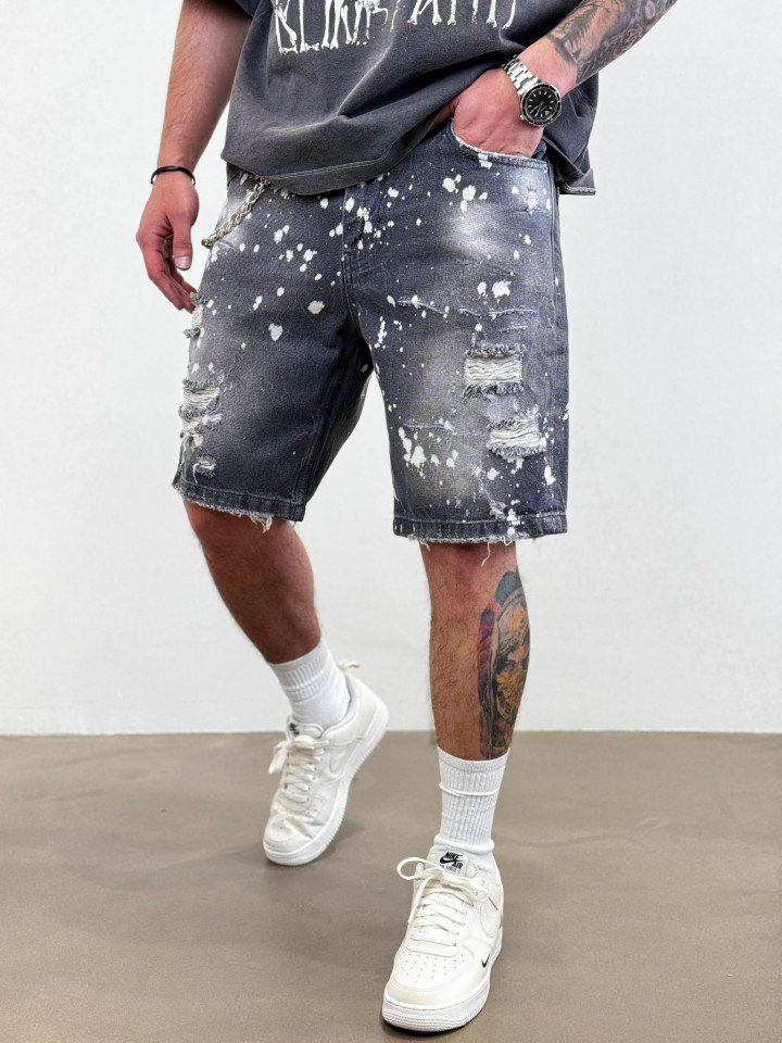 PANTALONI SCURTI RUPTI SPLASH SMOKED-GREY PSAS183(9273) (MĂRIME: 31)