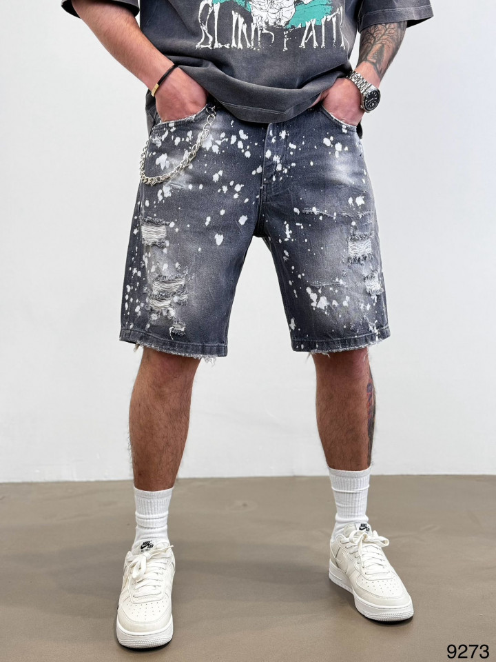 PANTALONI SCURTI RUPTI SPLASH SMOKED-GREY PSAS186(9403) (MĂRIME: 32)