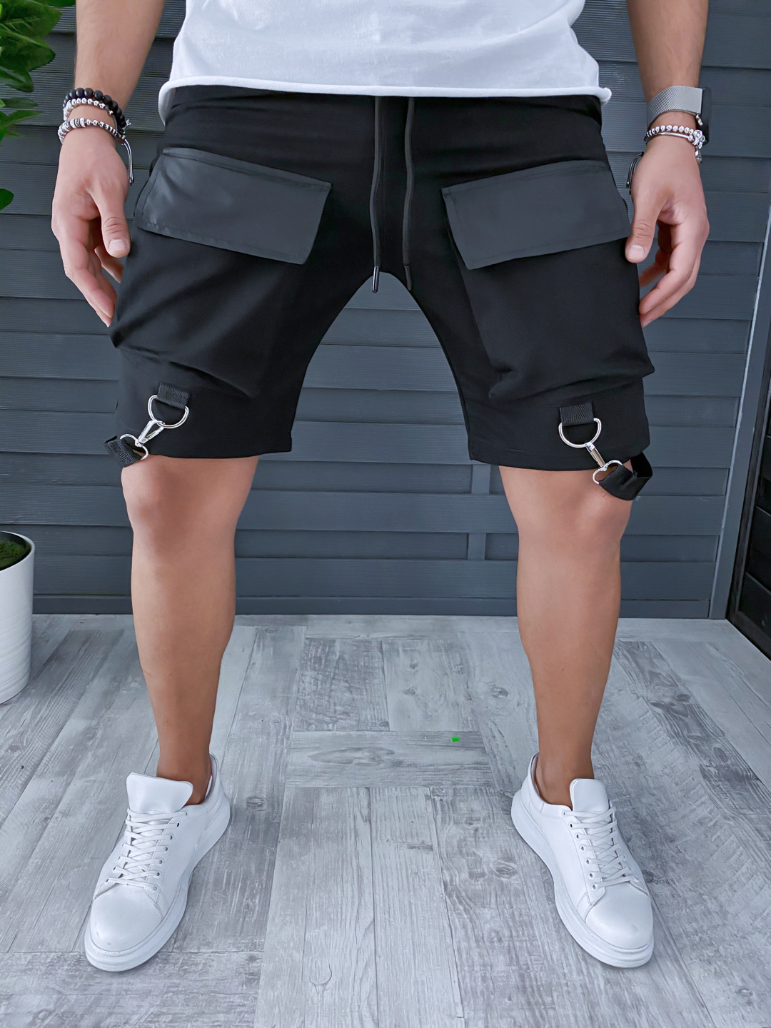 Pantaloni scurti trening NEGRU A9405 O1-3.2