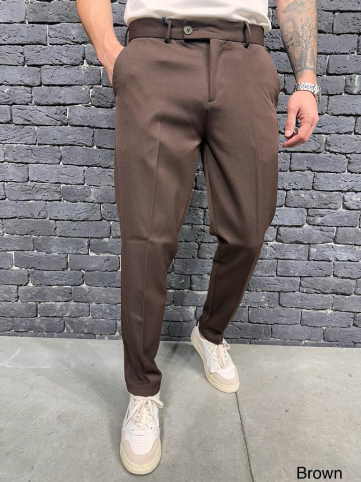 PANTALONI SLIM FIT BROWN BGAS1061(2020) (MĂRIME: 31)