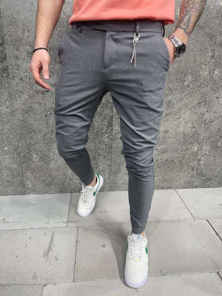 PANTALONI SLIM FIT CASUAL GREY BGAS1011(2010-6) (MĂRIME: 31)