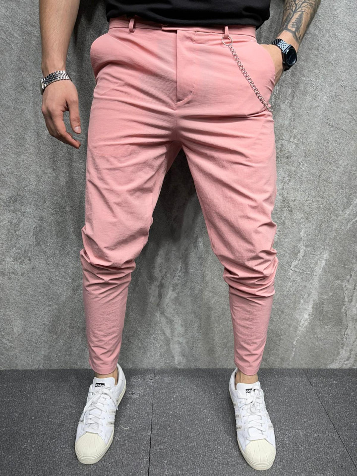 PANTALONI SLIM FIT PINK BGAS643(2020) (MĂRIME: 36)