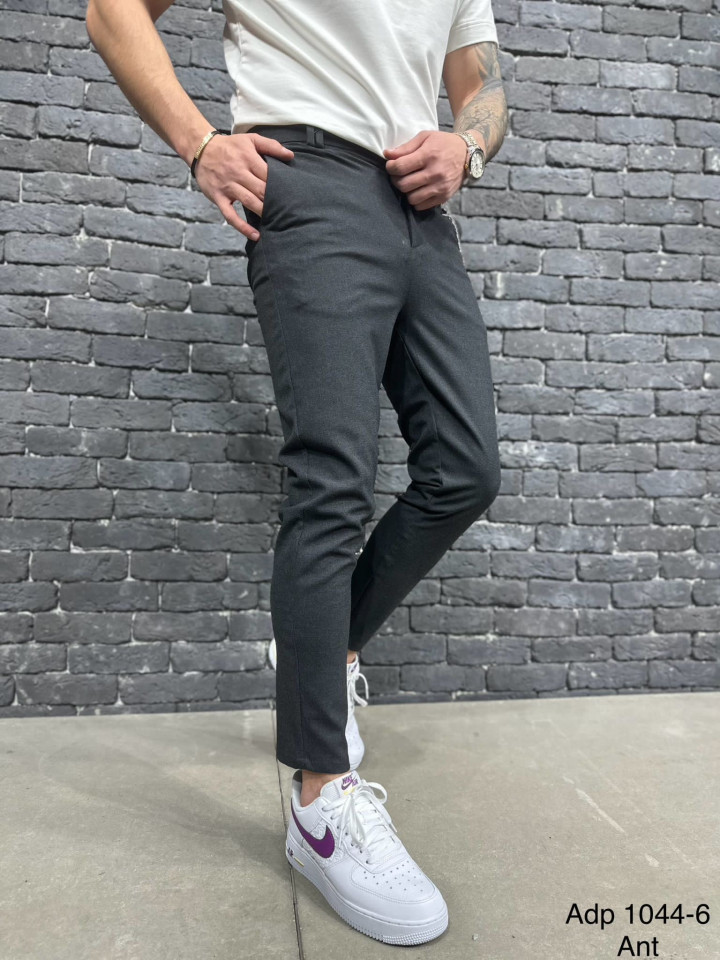 PANTALONI SLIM FIT ZIPPER ANTHRACITE BGAS1123(1044-5,6) (MĂRIME: 31)