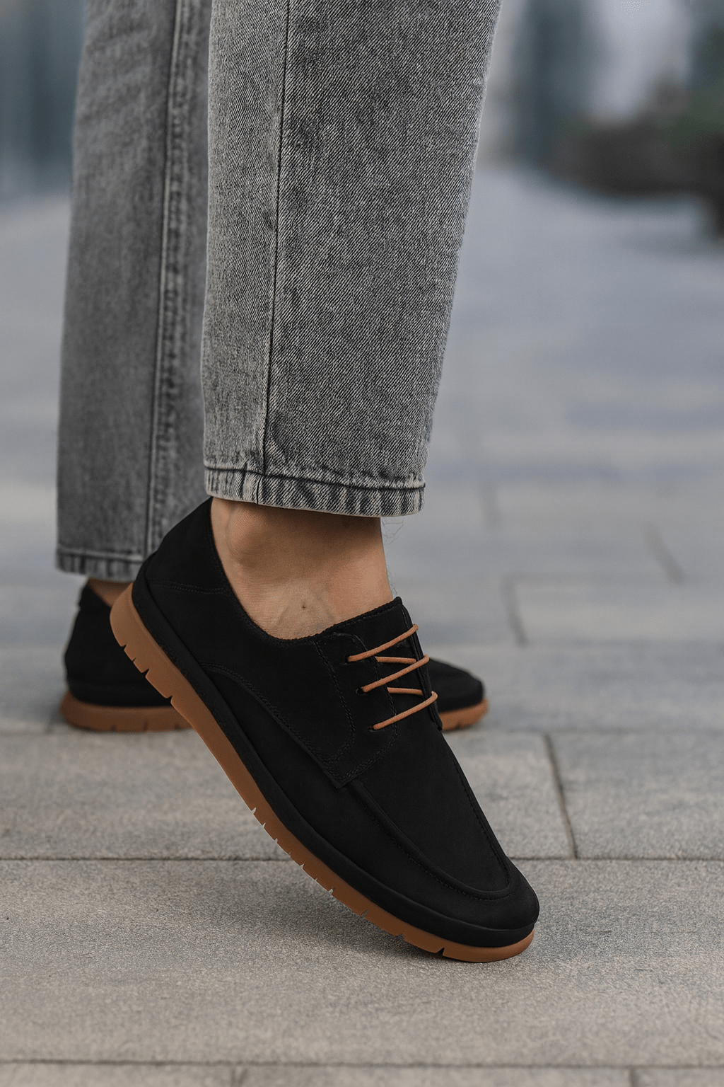 Pantof Casual de Barbati din Piele Negri - OZY