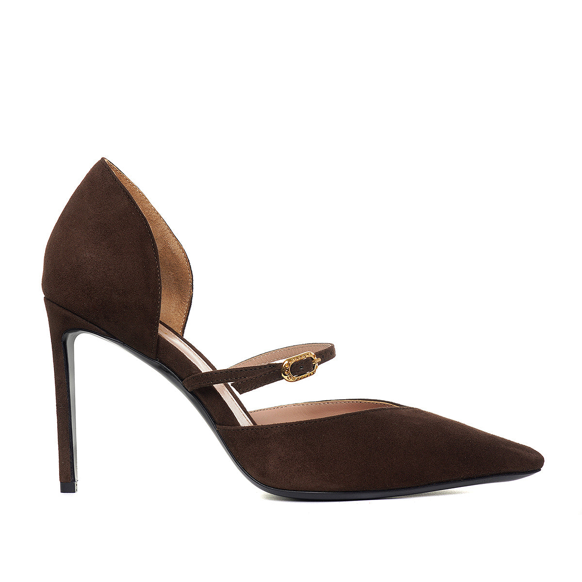 Pantofi Agnes in V Piele Intoasa, Maro - Premium Collection - 38 / 10 cm