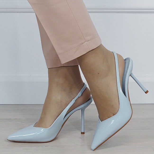 Pantofi albastru deschis de lac 5539 01