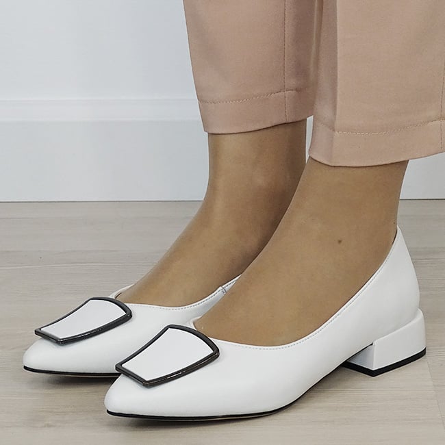 Pantofi albi comozi din piele naturala BY6921-2 03
