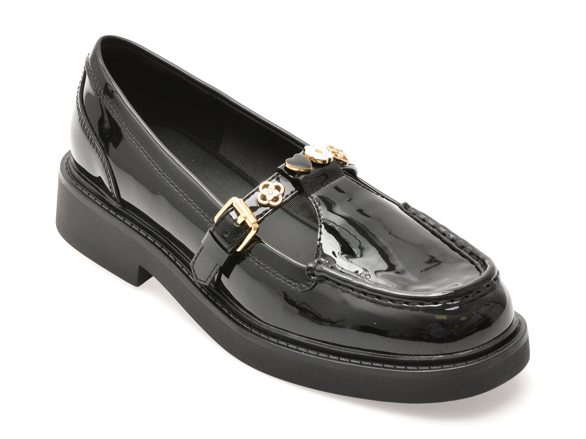 Pantofi ALDO negri, ANTONELA 001, din piele ecologica lacuita