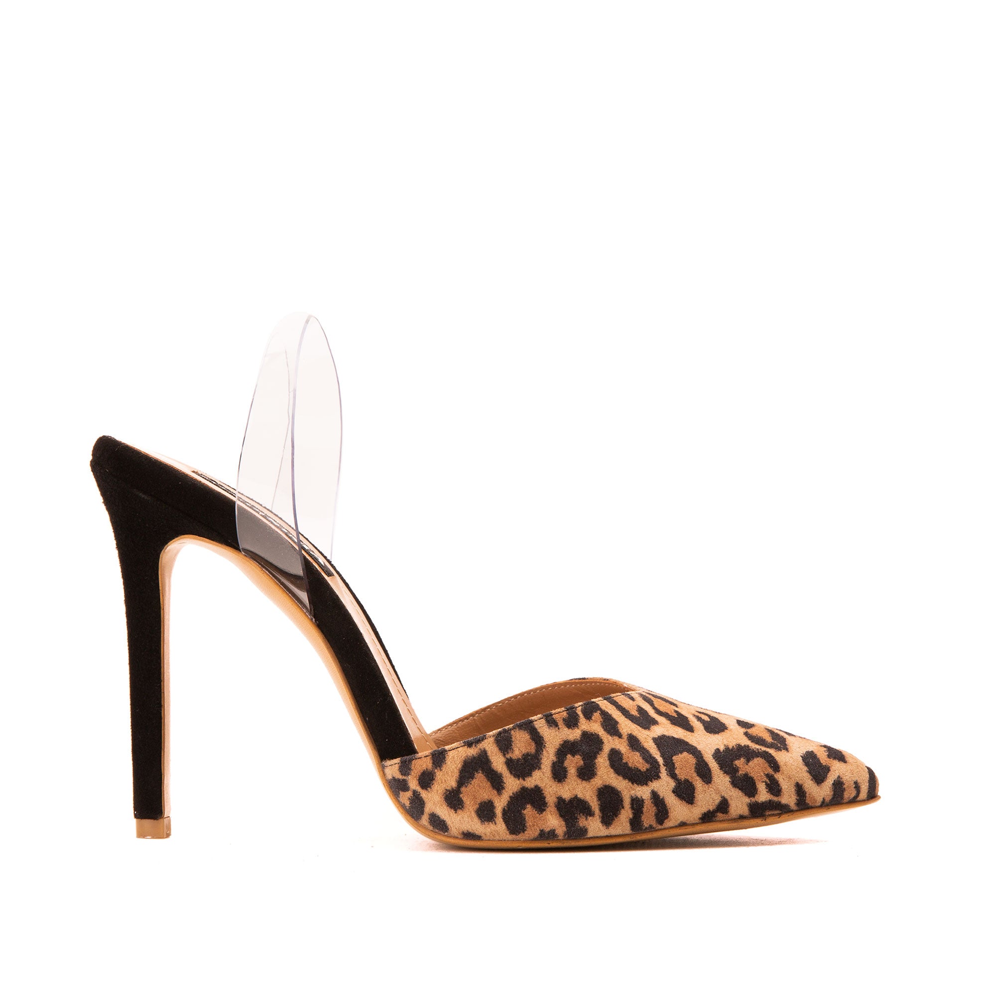 Pantofi Alice Decupat in V, Piele Intoarsa, Animal Print - 38 / 8 cm
