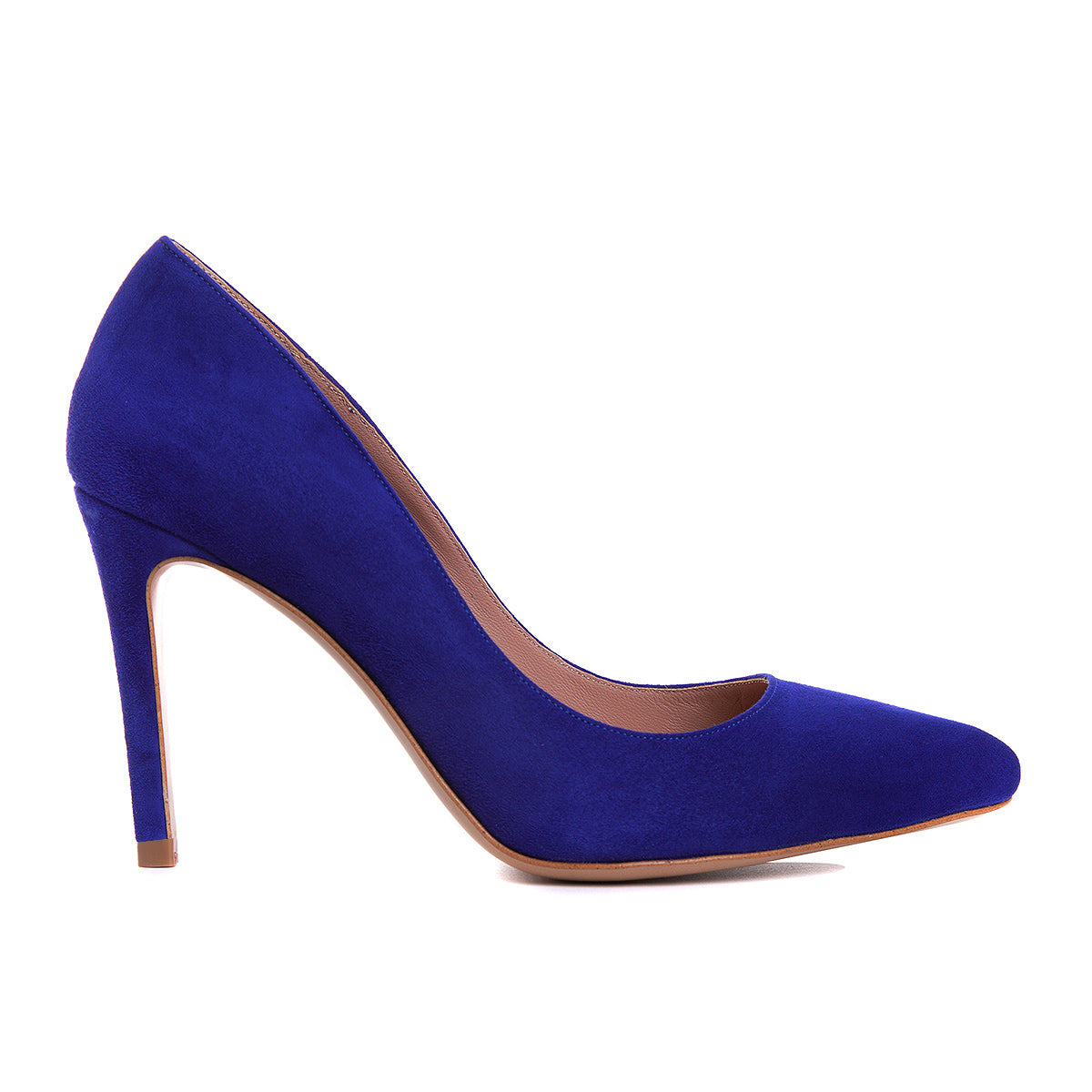 Pantofi Alice Stiletto Piele Intoarsa, Albastru Electric - 38 / 11 cm