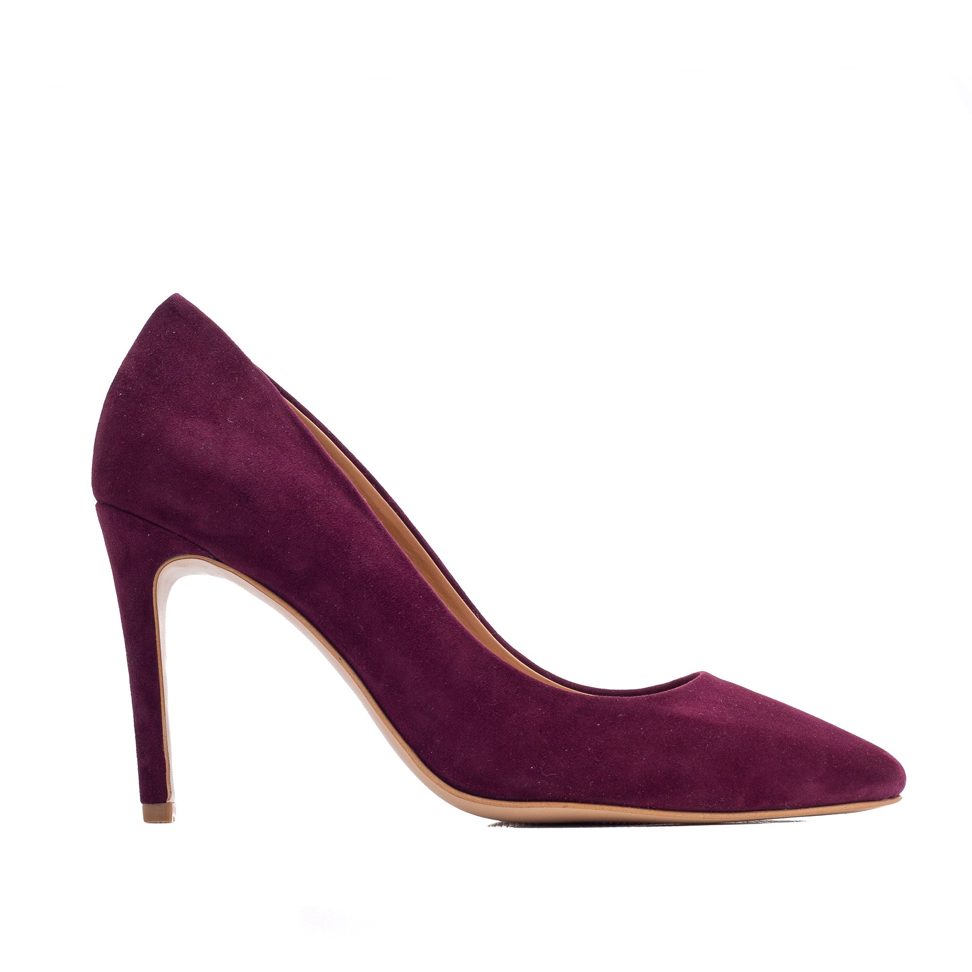 Pantofi Alice Stiletto Piele Intoarsa, Mov - 40.5 / 8 cm