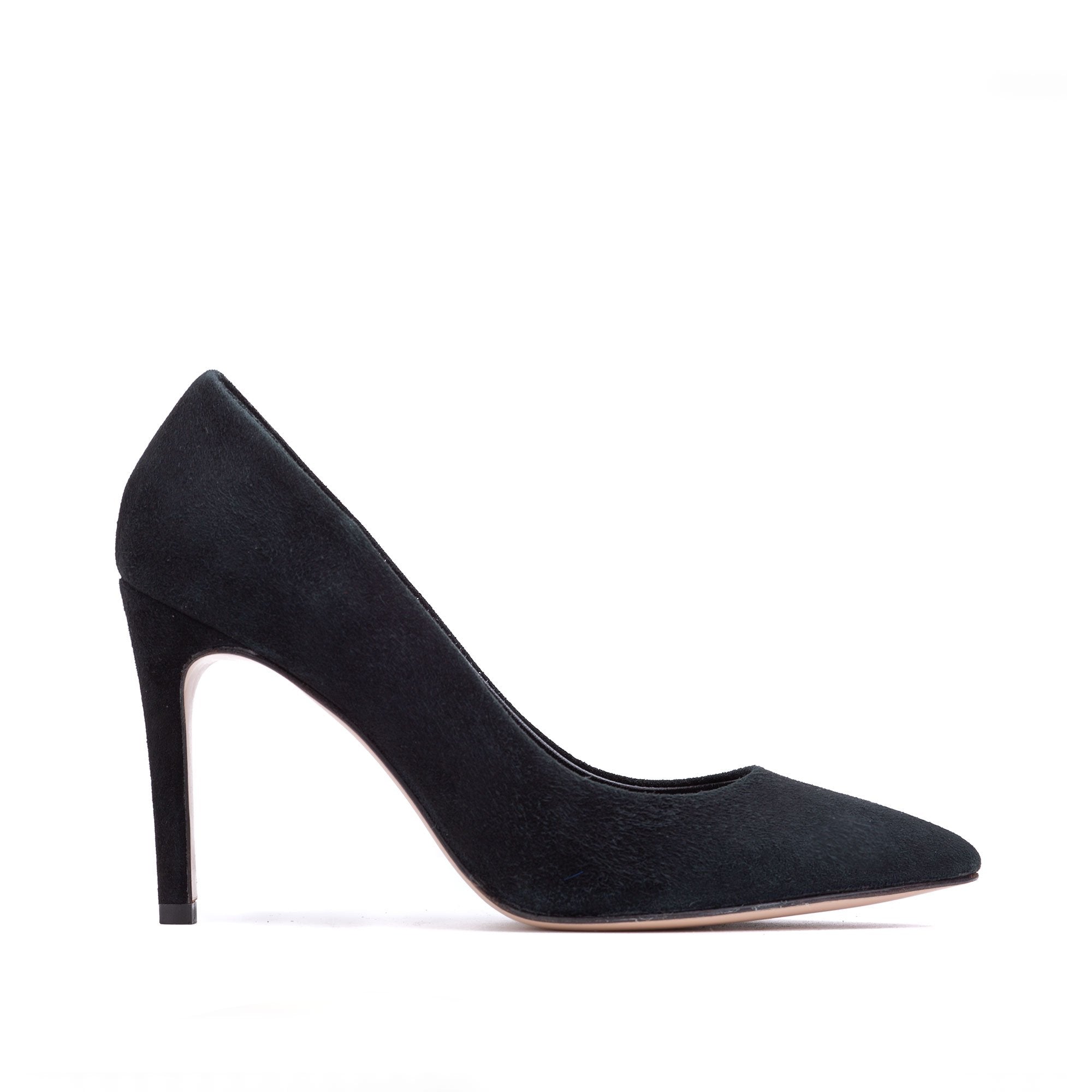 Pantofi Alice Stiletto Piele Intoarsa, Negri - 40.5 / 8 cm