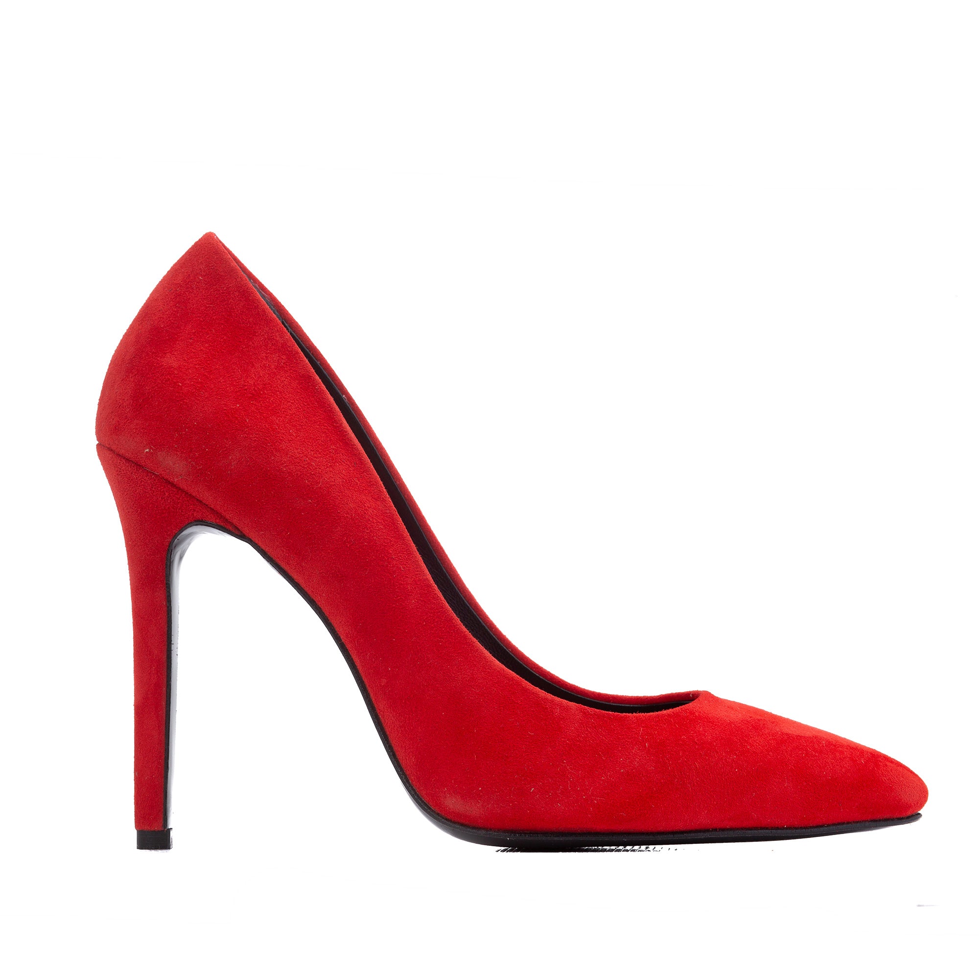 Pantofi Alice Stiletto Piele Intoarsa, Rosii - 38 / 8 cm
