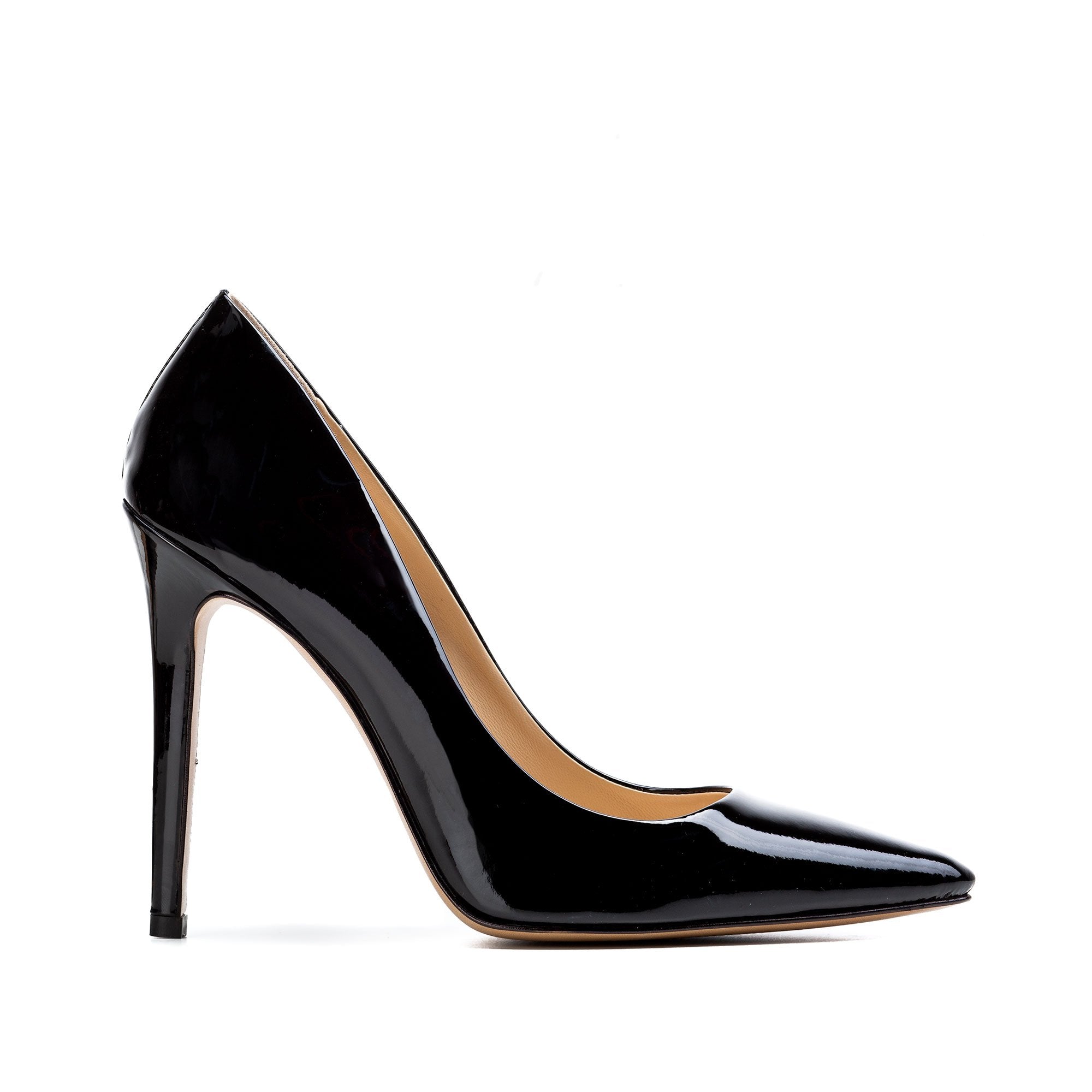 Pantofi Alice Stiletto Piele Lacuita, Negri - 37 / 9.5 cm