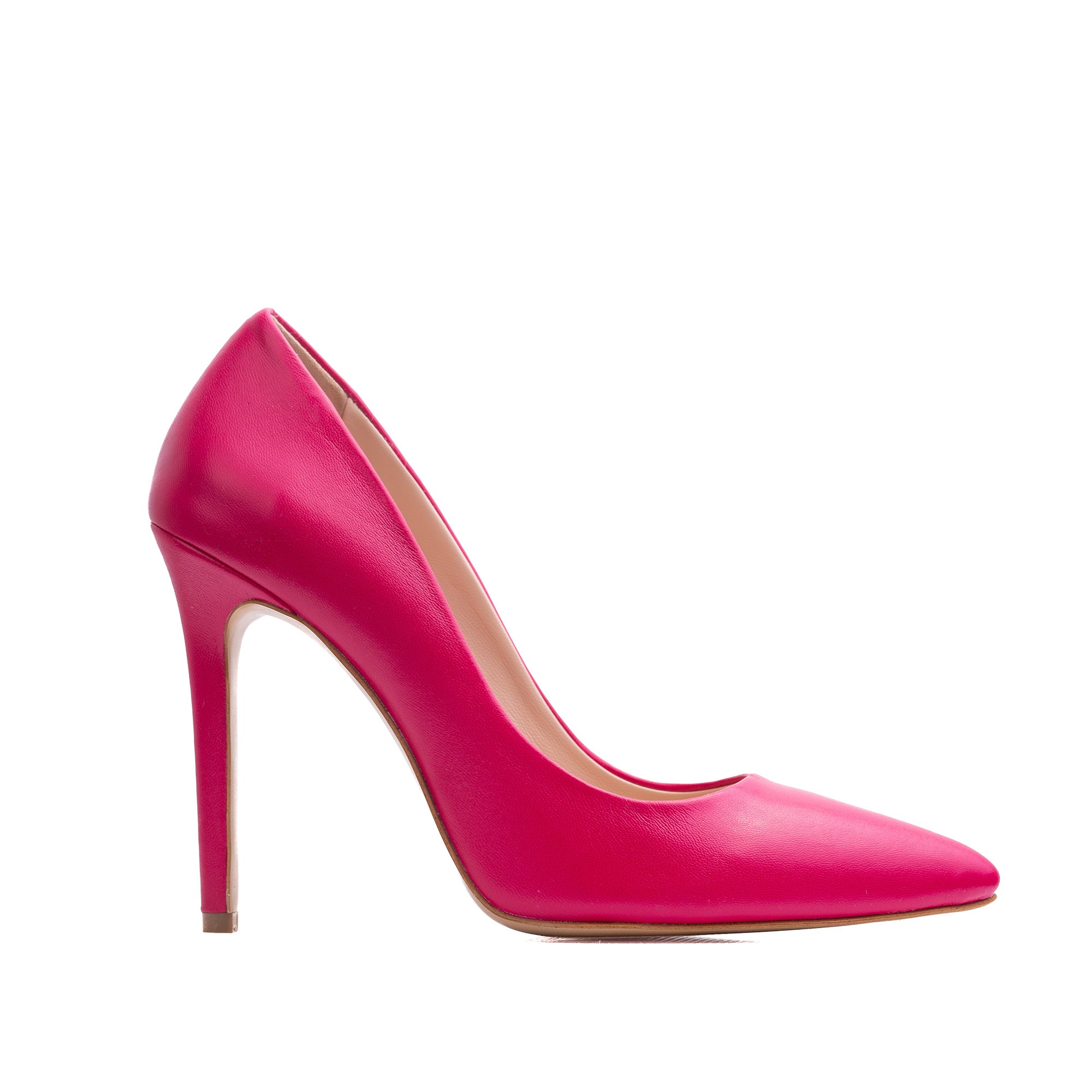 Pantofi Alice Stiletto Piele Naturala, Fucsia - 39 / 8 cm