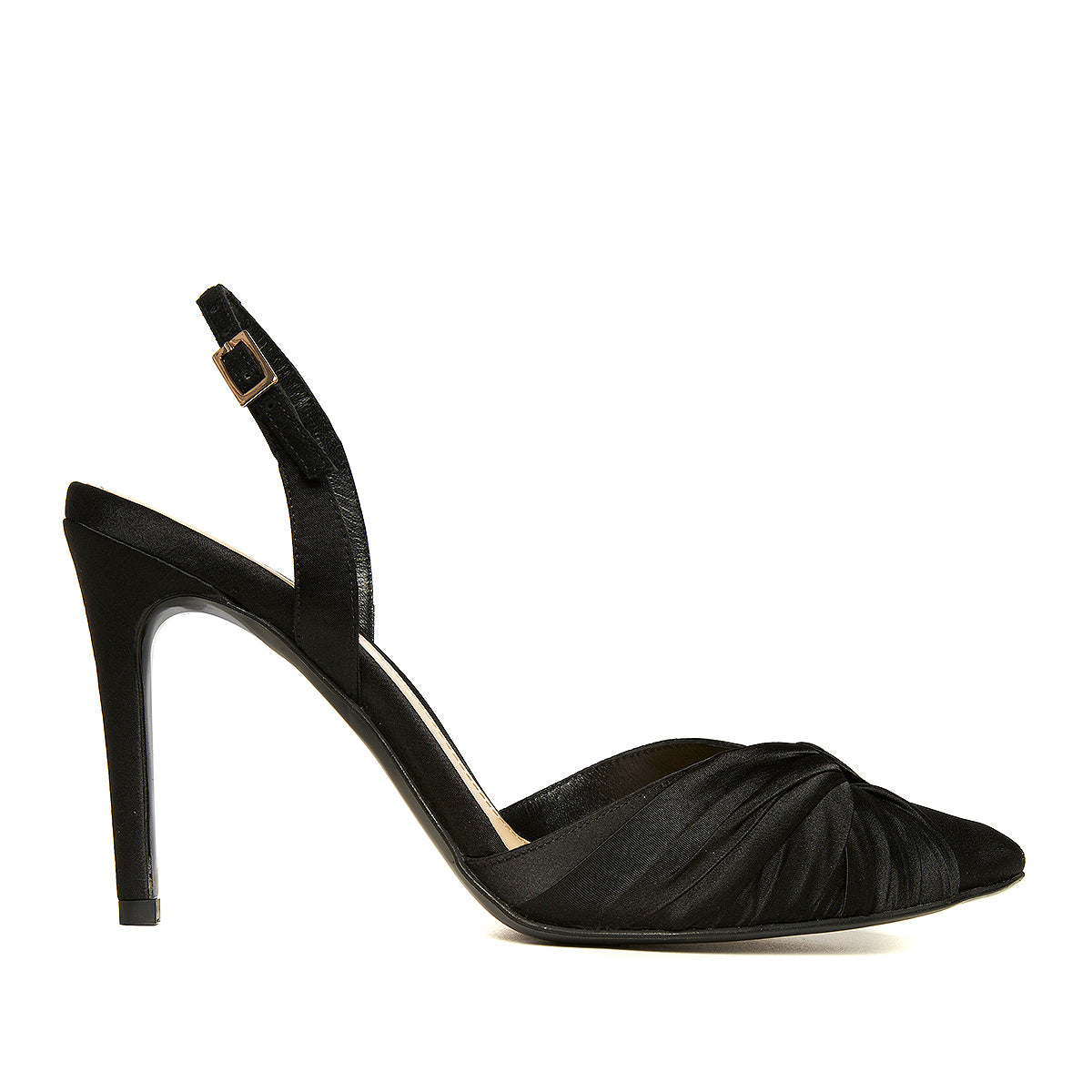 Pantofi Ana Satin, Negri - 35.5 / 9.5 cm
