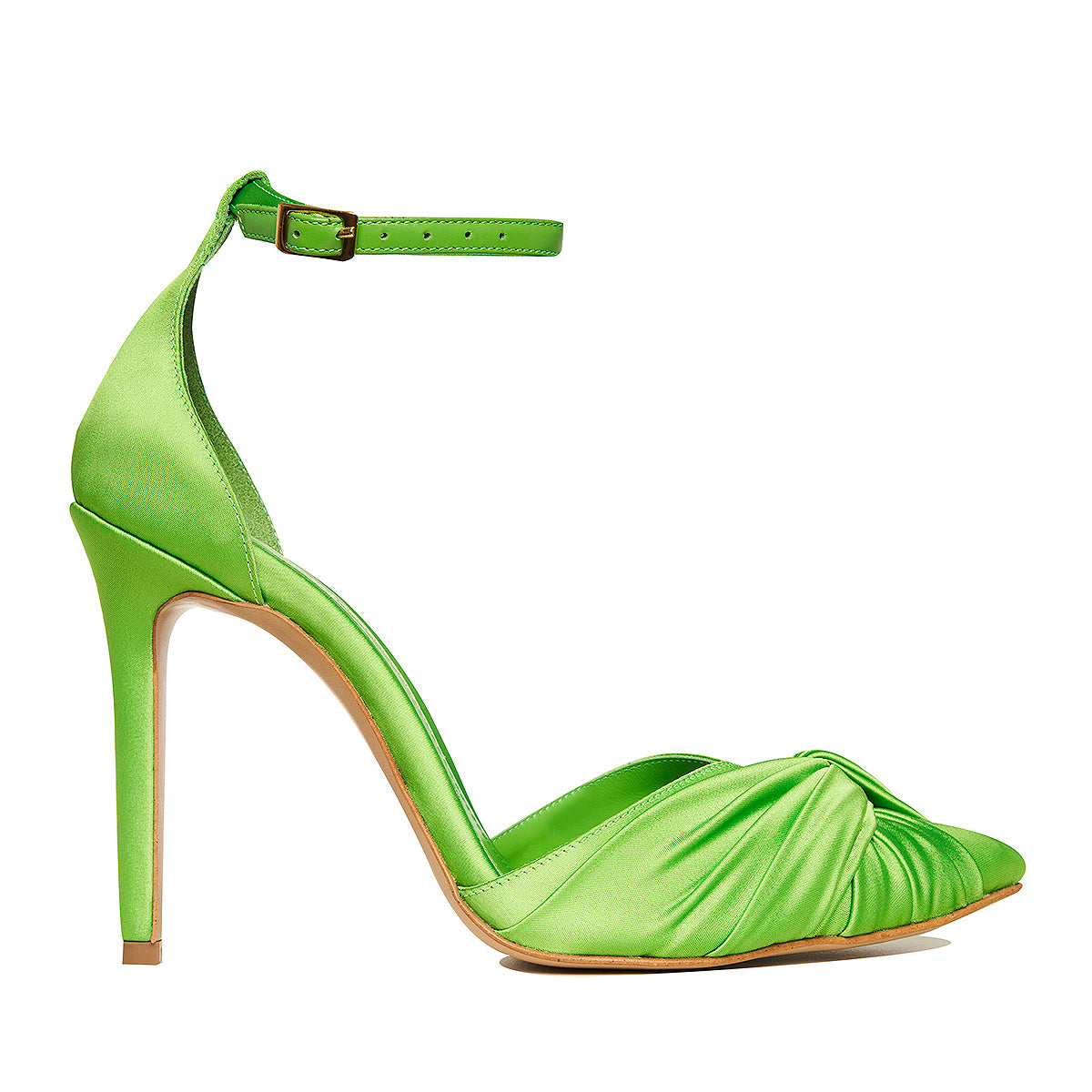 Pantofi Ana Satin, Verzi - 38 / 6.5 cm